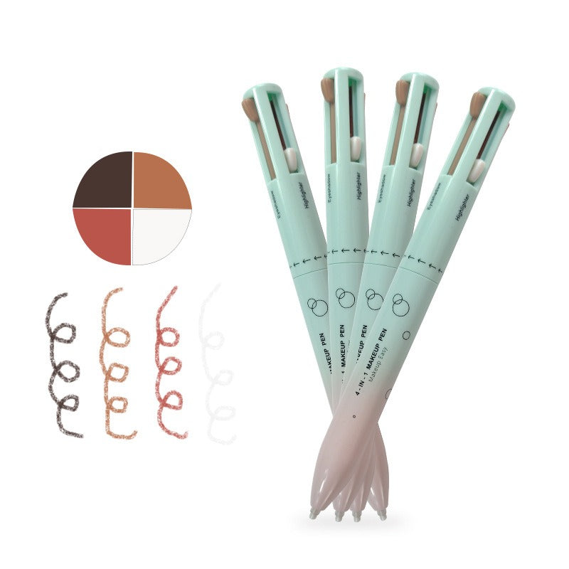 4 in 1  MAKEUP PEN (4 Colors & 4+Functions) - lip liner, highlight/eye shadow, eyeliner, eyebrow pencil (4in1) - Yo'rTotal Beauty