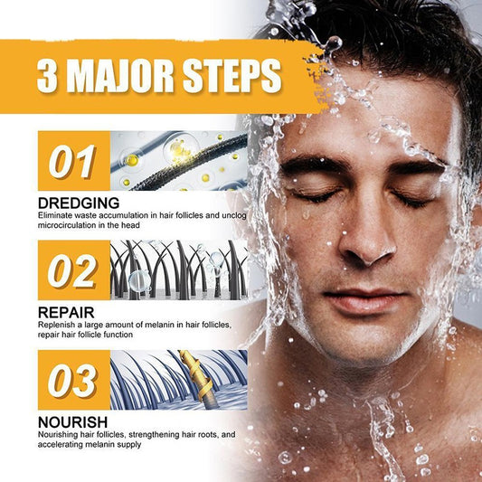 Men's grey hair Shampoo Soap - turns gray hair into black smooth hair as it grows with essential oil soap - Yo'rTotal Beauty