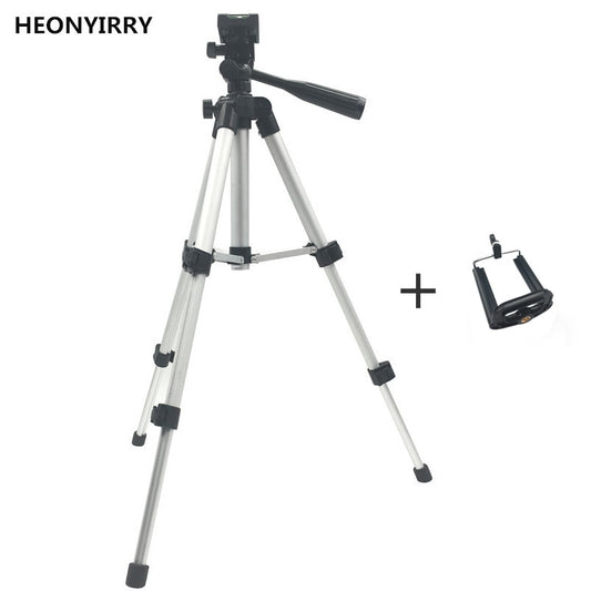 Professional Foldable Camera Tripod Holder Stand Screw 360 Degree Fluid Head Tripod Stabilizer Aluminum with Phone Holder - Yo'rTotal Beauty