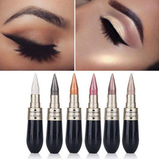 Creative DOUBLE-END Eyeshadow Black & Eyeliner Pencil - Waterproof 6 Colors Pigment Shimmer Glitter Smokey Eye Makeup Tool HOT TSLM2 - Yo'rTotal Beauty