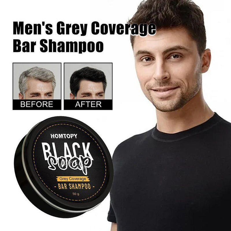 Men's grey hair Shampoo Soap - turns gray hair into black smooth hair as it grows with essential oil soap - Yo'rTotal Beauty