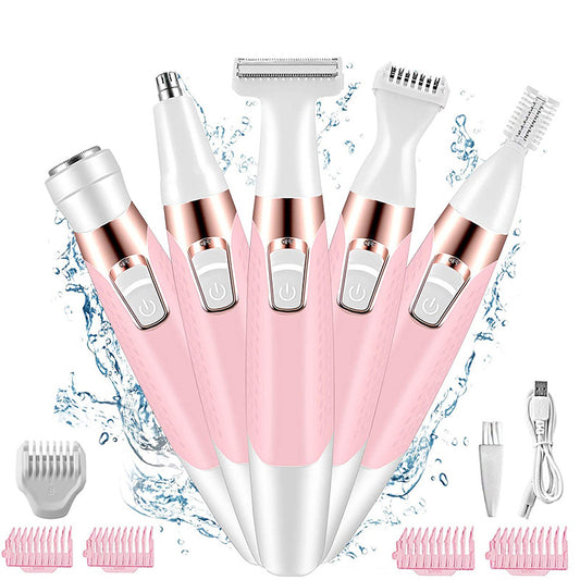 5 in 1 Electric Lady Shaver - Eyebrow Trimmer, Armpit Hair, Leg Hair Scraper - Hair Remover - Yo'rTotal Beauty