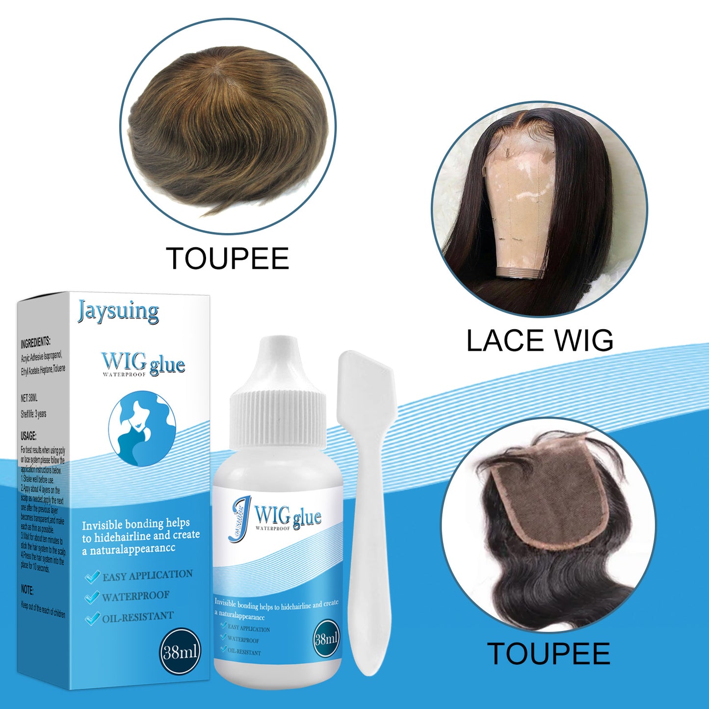 Jaysuing WIG GLUE - No Trace, Invisible Wig Glue - Sticky Strong Hair Glue - Yo'rTotal Beauty