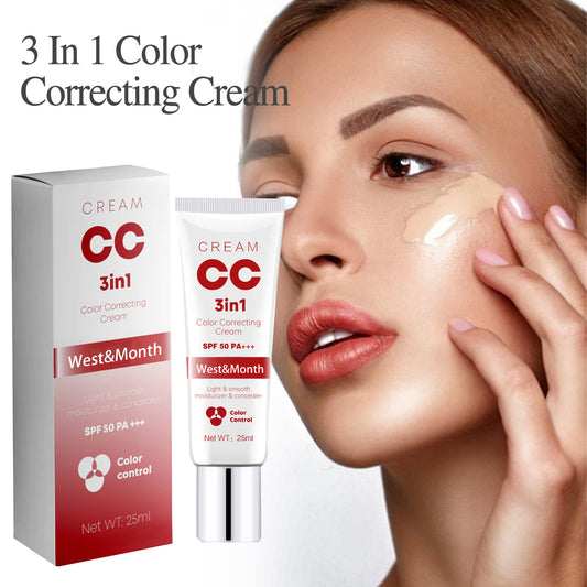 3 In 1 Color Correcting Cream, Cover Dark Spots, Moisturize Skin Care And Isolate Foundation - Yo'rTotal Beauty
